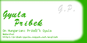 gyula pribek business card